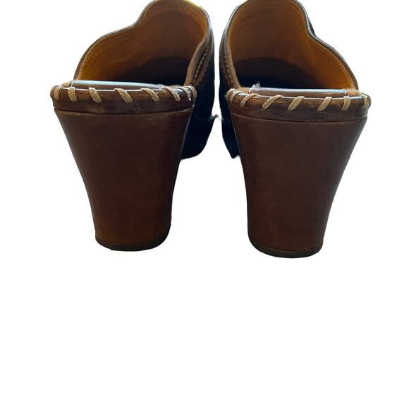Frye Reese Ring Harness Leather Mules Brown Women's 7.5 - Picture 5 of 10